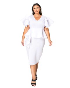 KIRA NEOPRENE PEPLUM DRESS
