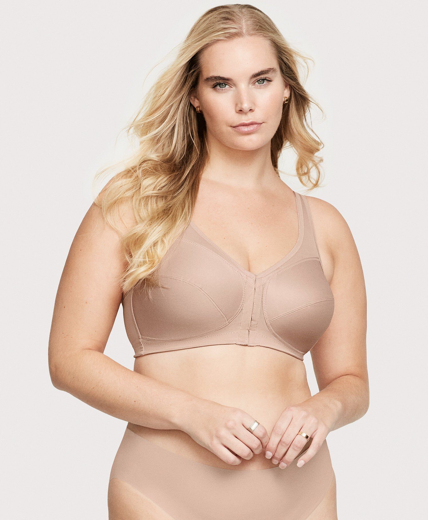MagicLift Front-Closure Posture Back Bra Band | 38, Cafe / Tan, hi-res image number 0