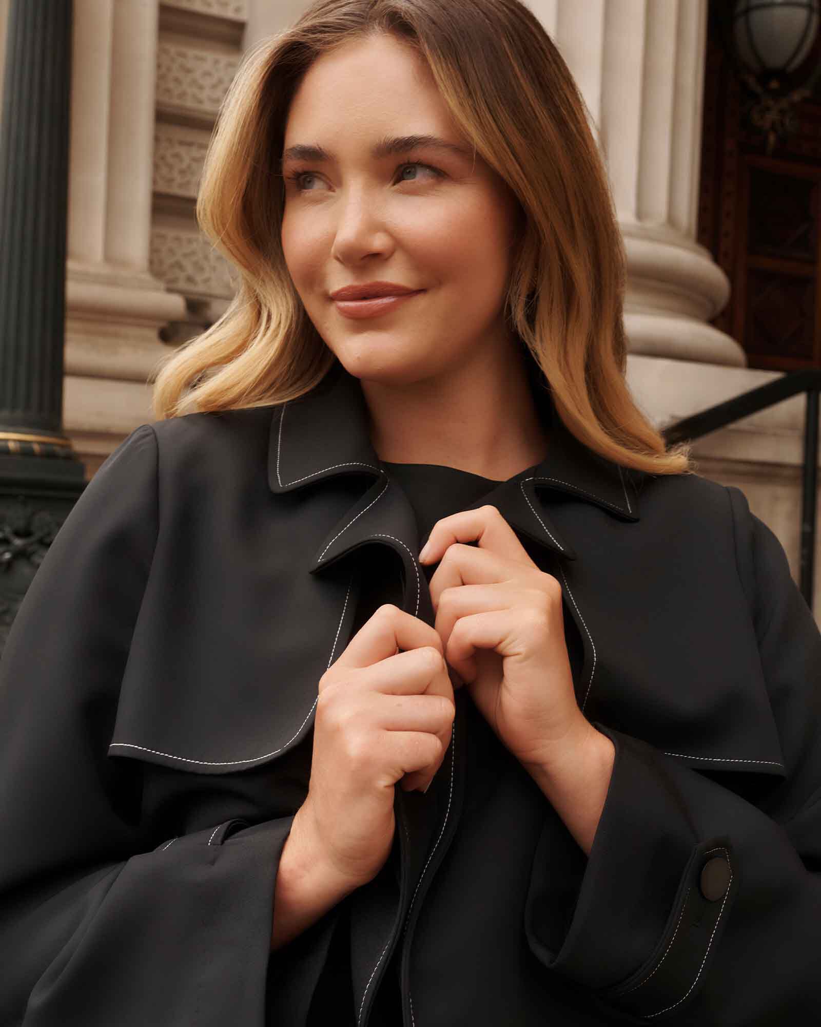 Jude Cropped Trench Jacket, Black / Black, alternate image number 1