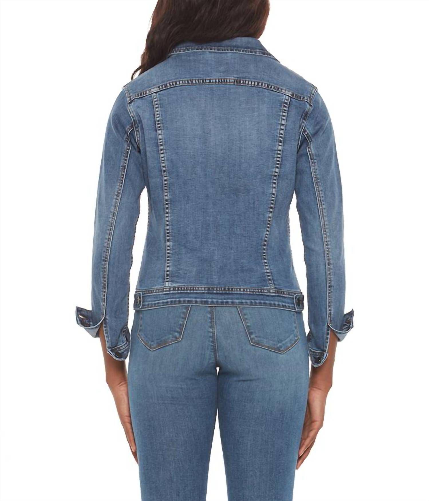 Gabriella Classic Denim Jacket In Stone Blue, , alternate image number 3