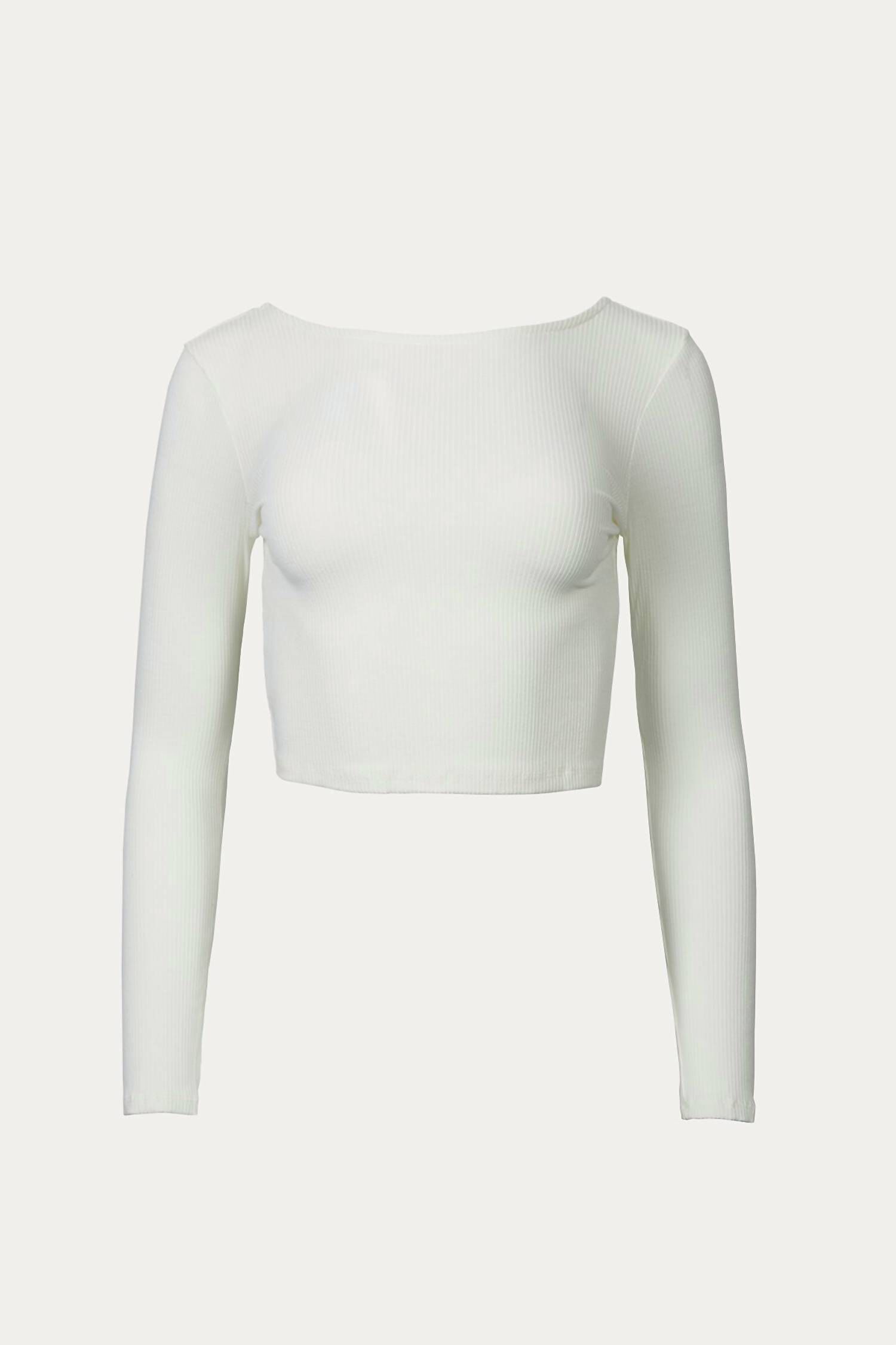 RIBBED OPEN-BACK STRETCH-MODAL TOP IN OFF-WHITE, OffWhite / White, hi-res image number 0
