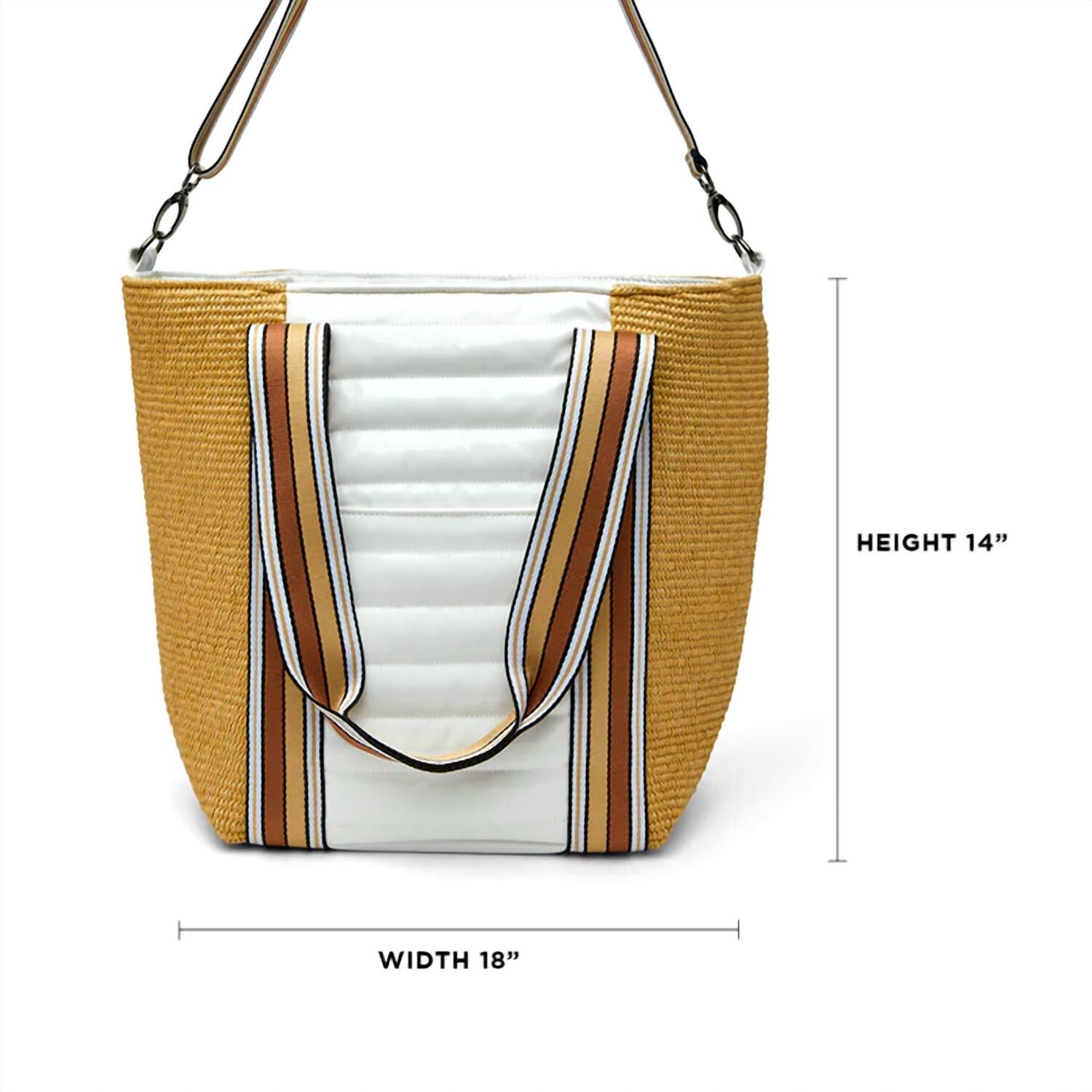Sunset Tote, Dune Raffia  White Patent / Yellow, alternate image number 1