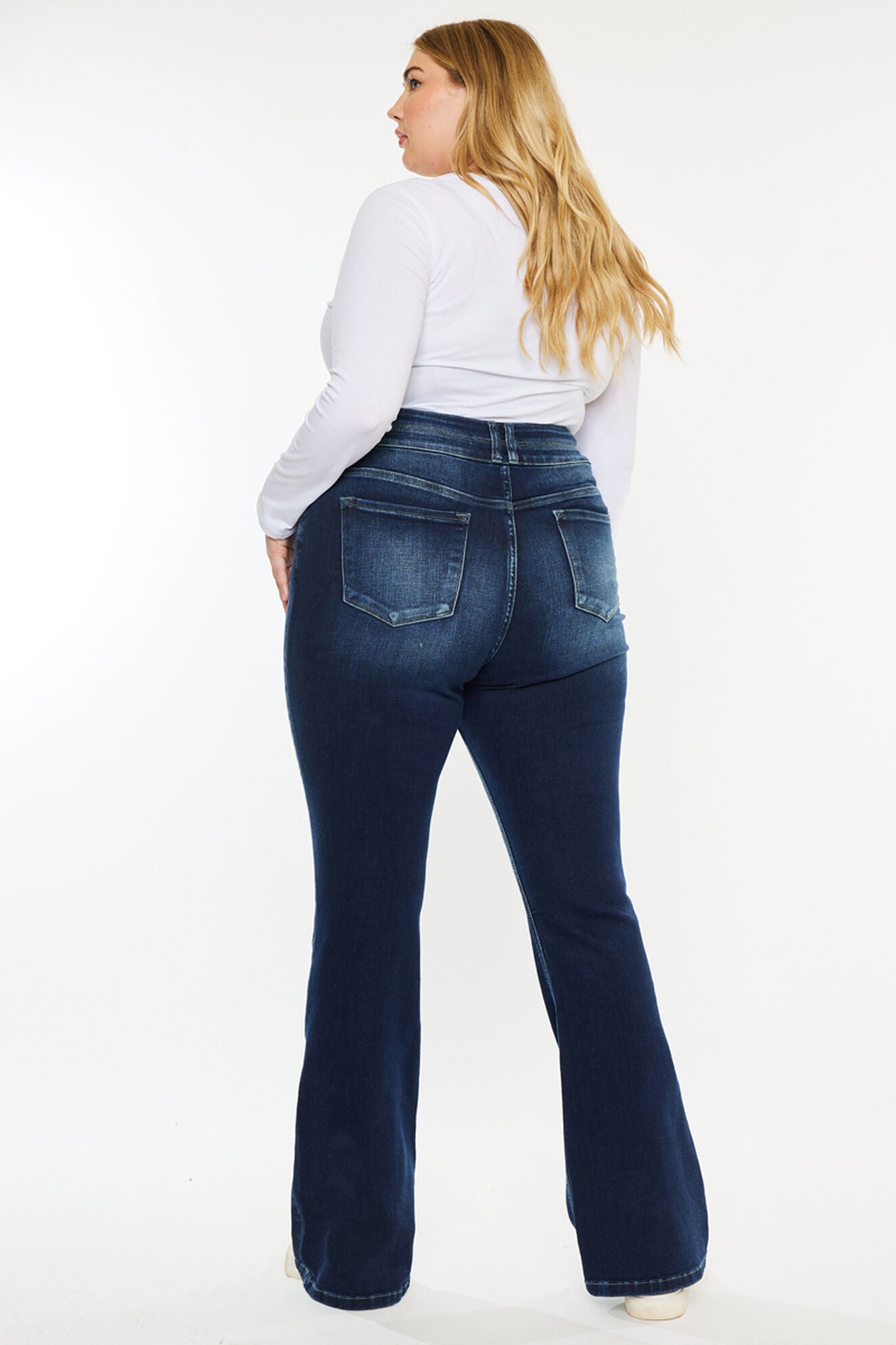 Samaria High Rise Skinny Bootcut (Plus Size), Dark Wash / Dark Wash, alternate image number 2
