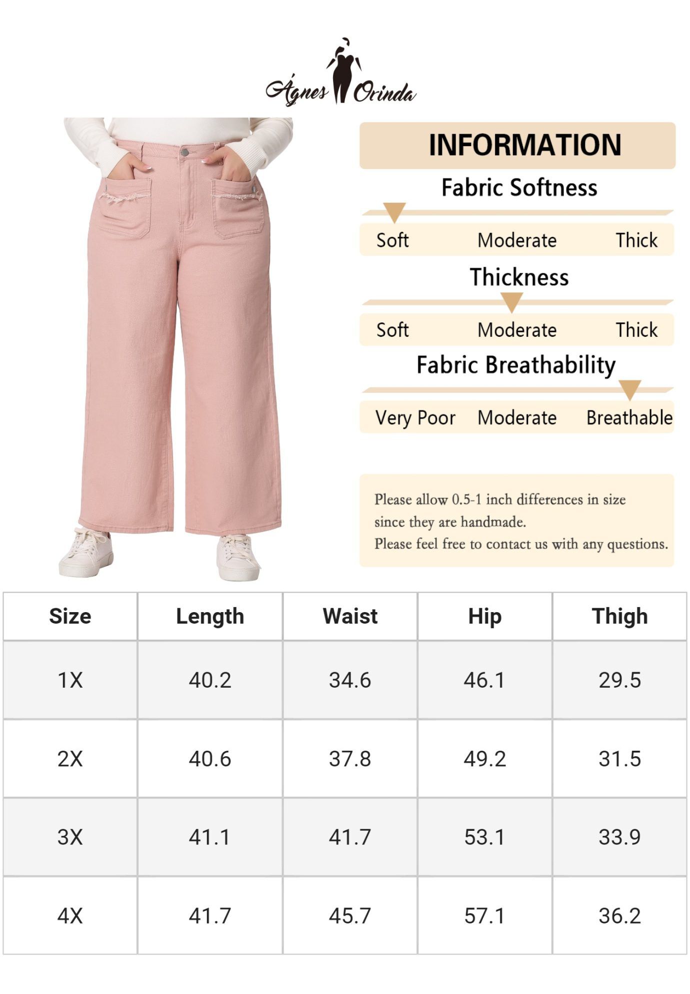 WIDE LEG WASHED STRETCHY PALAZZO PANTS DENIM JEANS, Pink / Pink, alternate image number 4