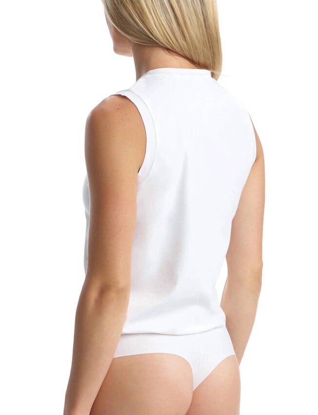 ESSENTIAL COTTON MUSCLE BODYSUIT IN WHITE, , alternate image number null