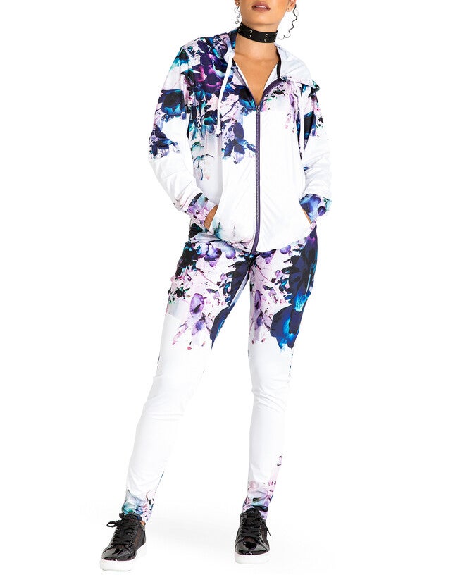 Caci Floral Print Activewear Tracksuit Hoodie Jacket, , alternate image number 7