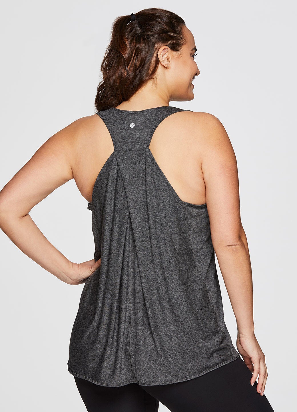 Prime Relaxed Twist Back Tank Top, Charcoal / Charcoal Grey, alternate image number 3