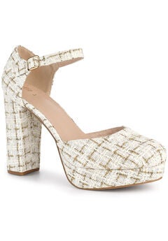 Round Toe Platform Pumps