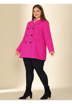 NOTCHED LAPEL DOUBLE BREASTED COAT