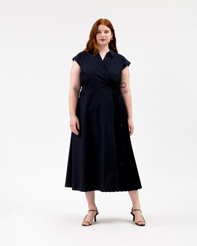 Midi Shivon Dress, Black / Black, hi-res image number 0