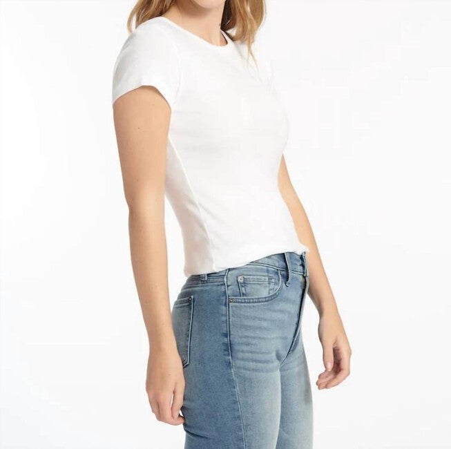 ABBIE CREWNECK TEE IN WHITE, , alternate image number null