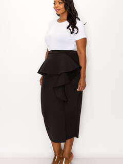 BELLA NEOPRENE MIDI SKIRT, , alternate image number 4