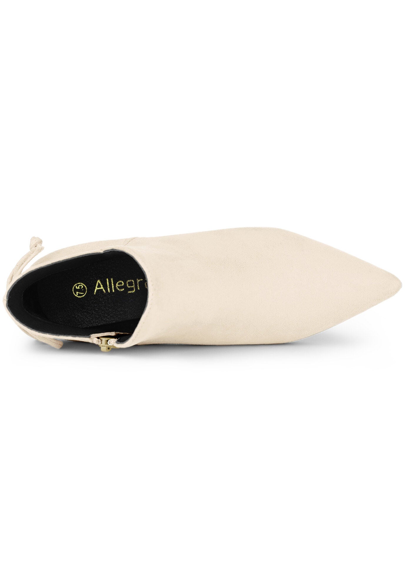 POINTED TOE KITTEN HEEL BOOTIES, Beige / Beige, alternate image number 3