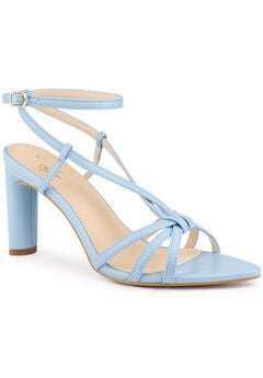 Cross Heeled Sandal Slingback Open Toe Strappy Sandals