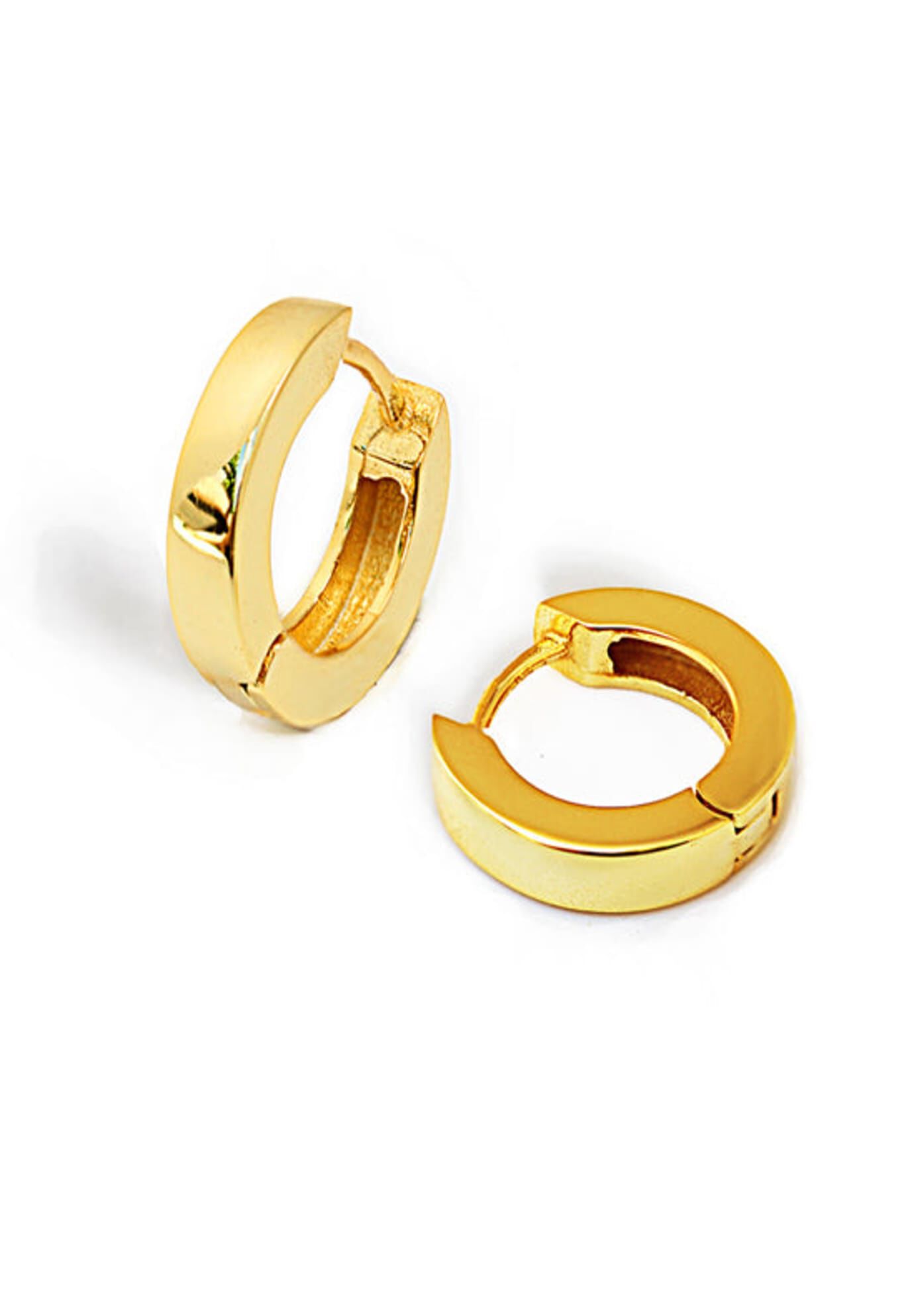 ESSENTIAL Small Huggies Earrings, Gold / Gold, alternate image number 3