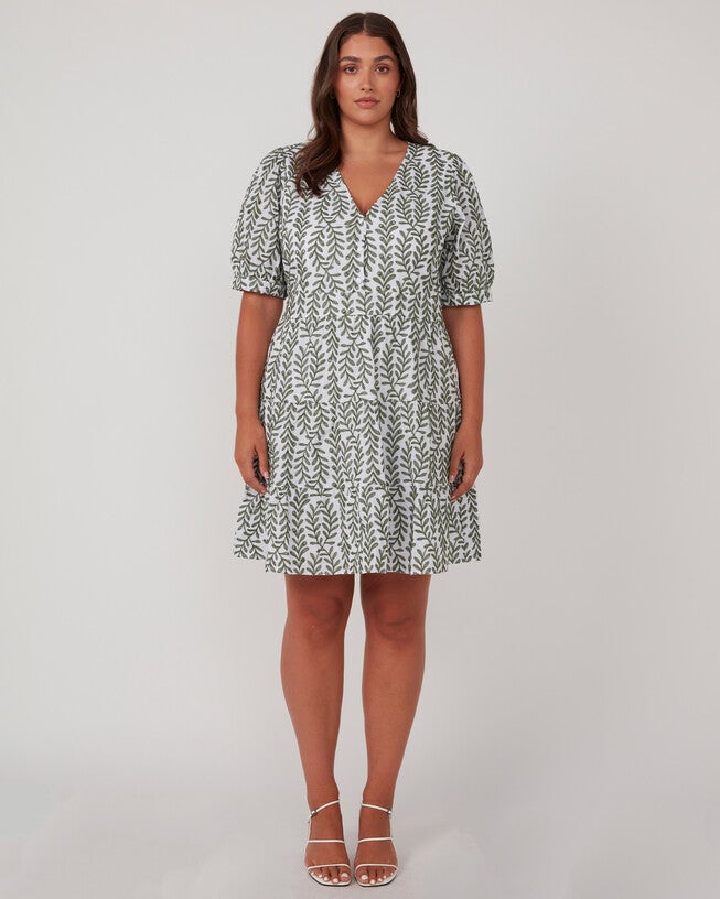 La Croisette Cotton Mini Dress, GreenMilk / Light Green, hi-res image number 0