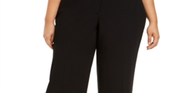 Alfani Women's Belted Hardware Detail Culotte Pants Deep Black 22W, , alternate image number null