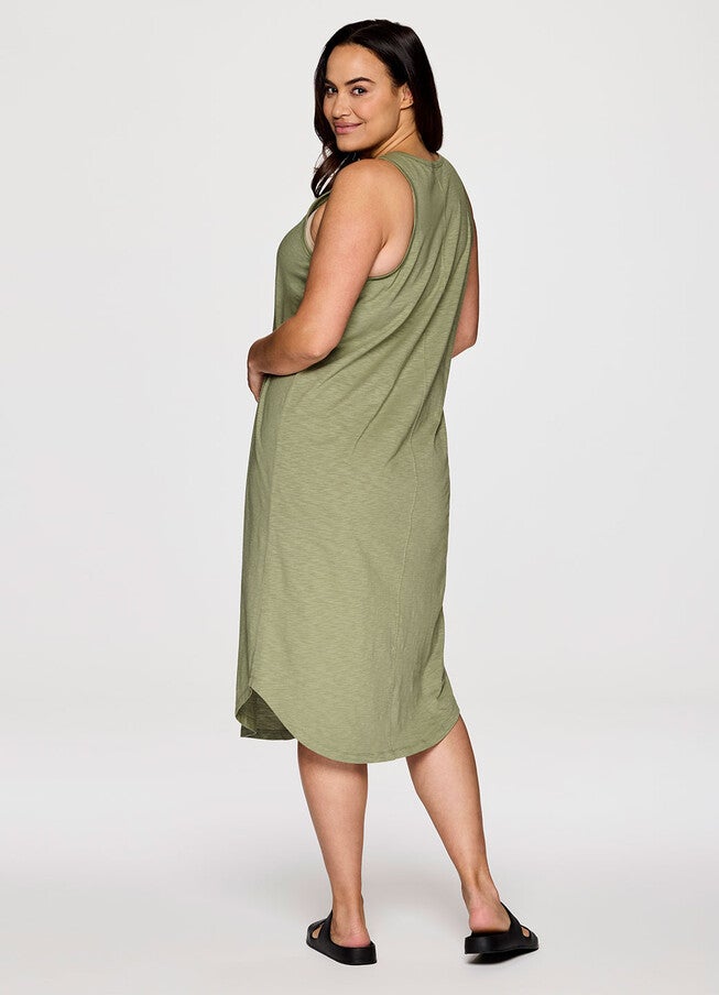Plus Weekender Midi Tank Dress, Olive / Olive Green, alternate image number 4