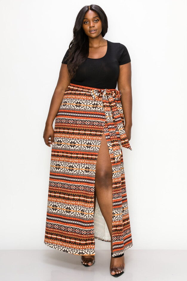 TRIBAL WRAP MAXI SKIRT, , alternate image number 6