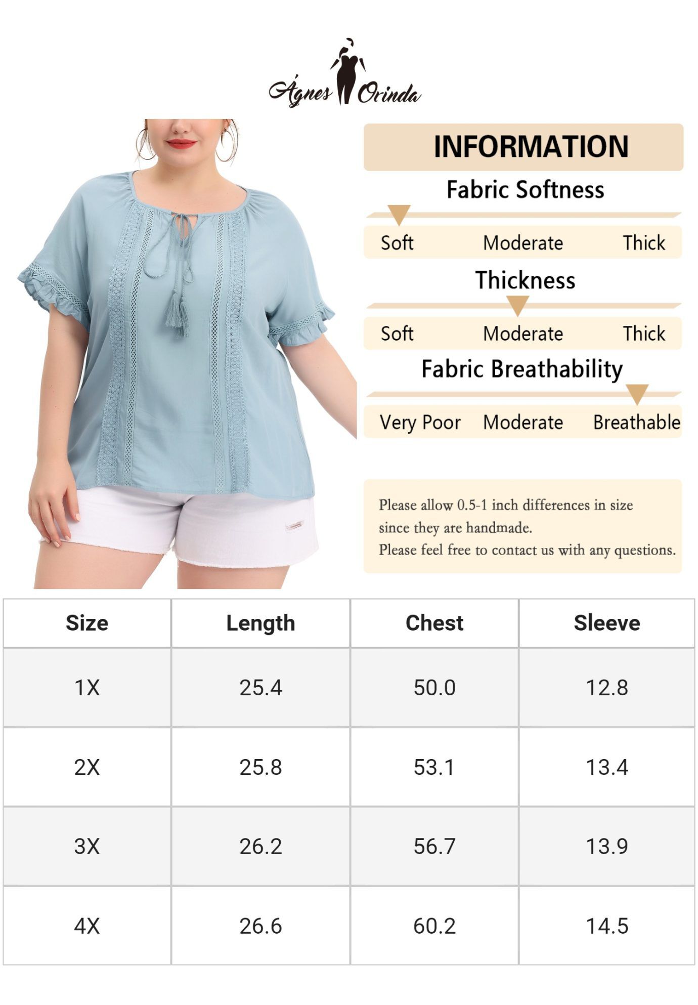 TIE NECK RUFFLE SHORT SLEEVE LACE CROCHET BLOUSE TOP, Blue / Navy, alternate image number 4