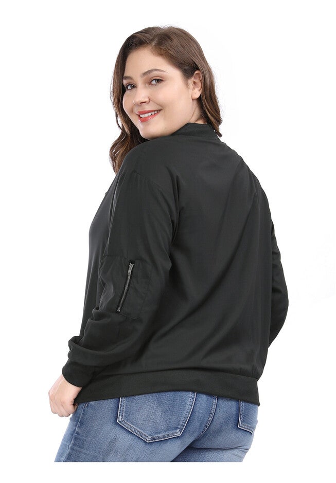 LIGHTWEIGHT ZIP UP QUILTED BOMBER JACKET, Black / Black, hi-res image number 0