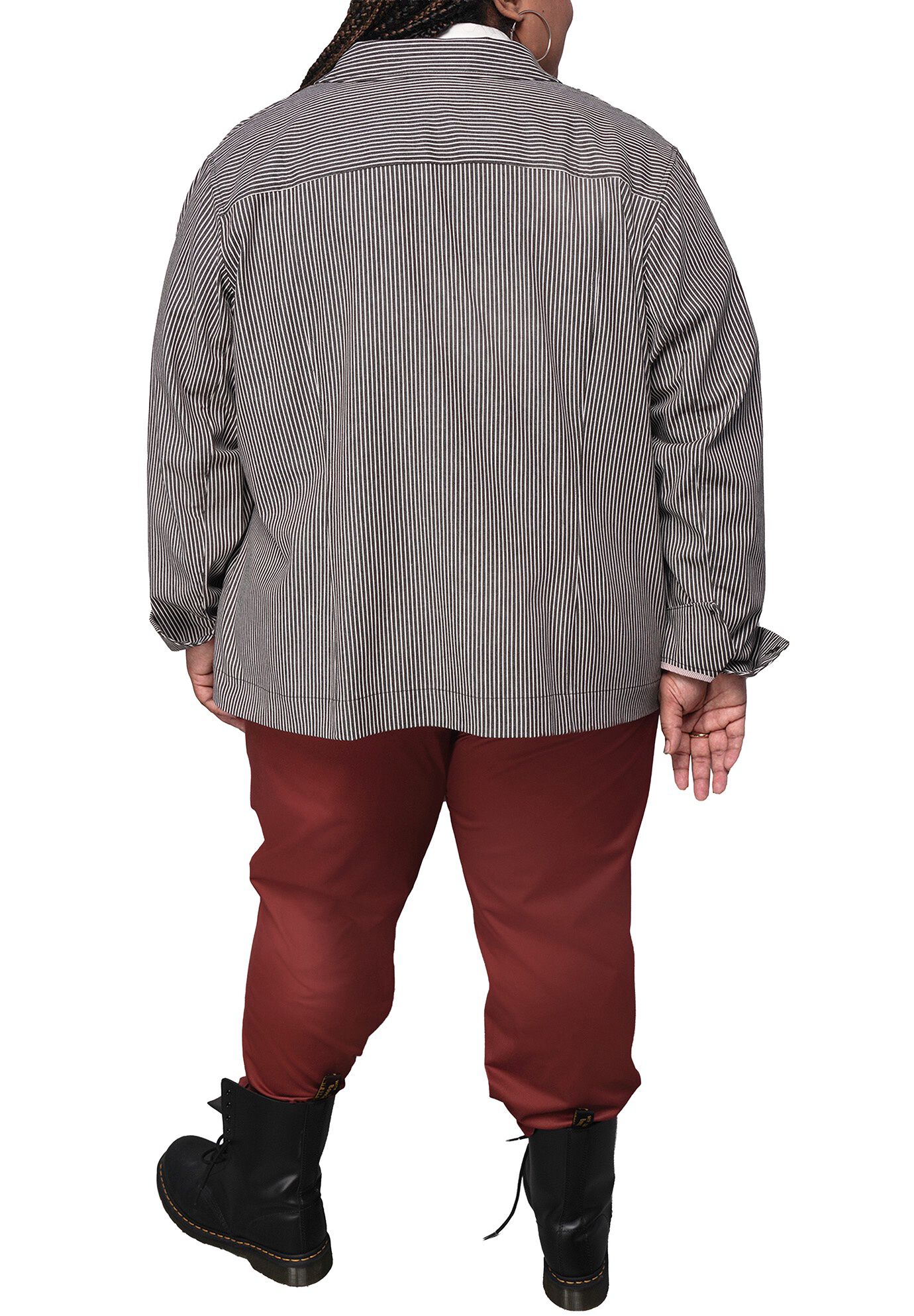 The Essential Railroad Stripe Utility Jacket, MOCHAWHITE / Brown, alternate image number 2