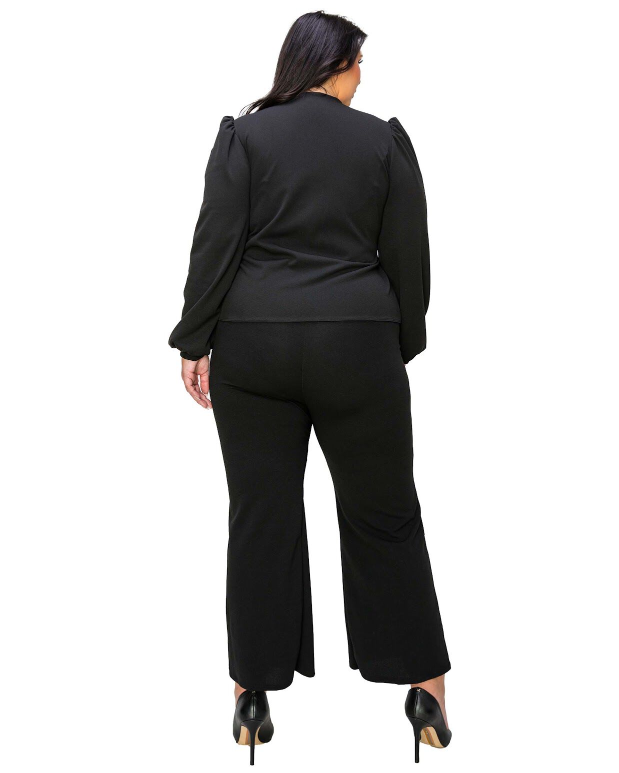 YELENA CREPE WRAP TOP, Black / Black, alternate image number 3