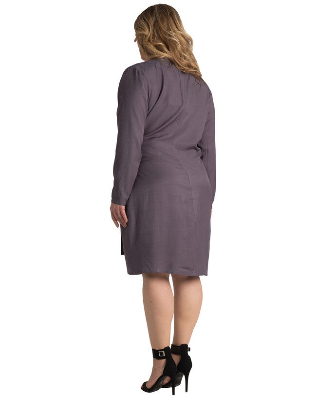 Plus Size Sunshine Lavender Longline Wrap Jacket, DARKPURPLE / Purple, alternate image number 2