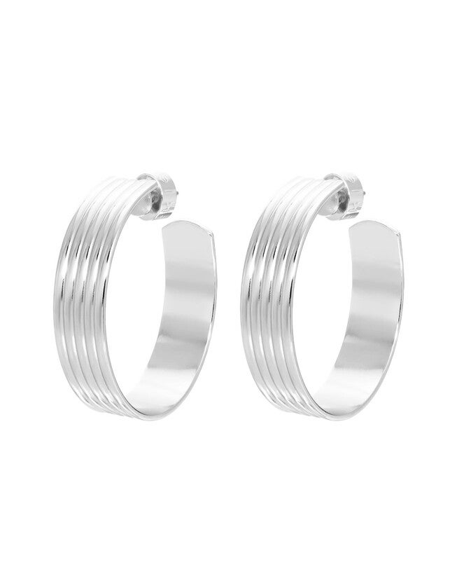 1.25 inches Logan Hoops Silver, Silver / Silver, hi-res image number 0