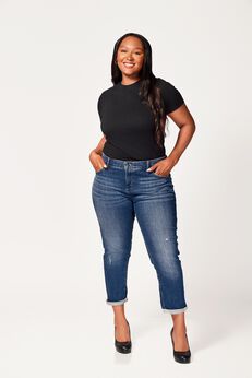 Denim Mid Rise Boyfriend Jeans