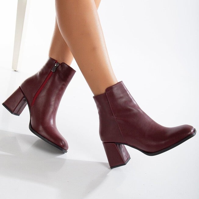 NADINE - BURGUNDY ANKLE BOOTS, BURGUNDY / Burgundy, alternate image number 2