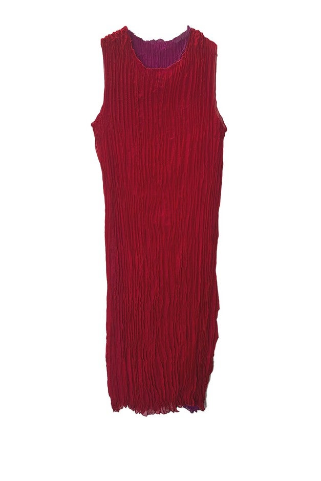 JAYA PLEATED DRESS, Red / Red, hi-res image number 0