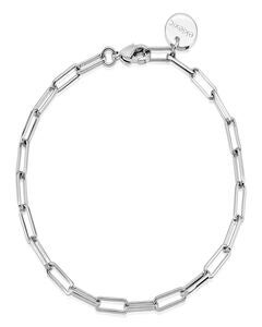 Silver Elongated Link Chain Bracelet 6" Silver