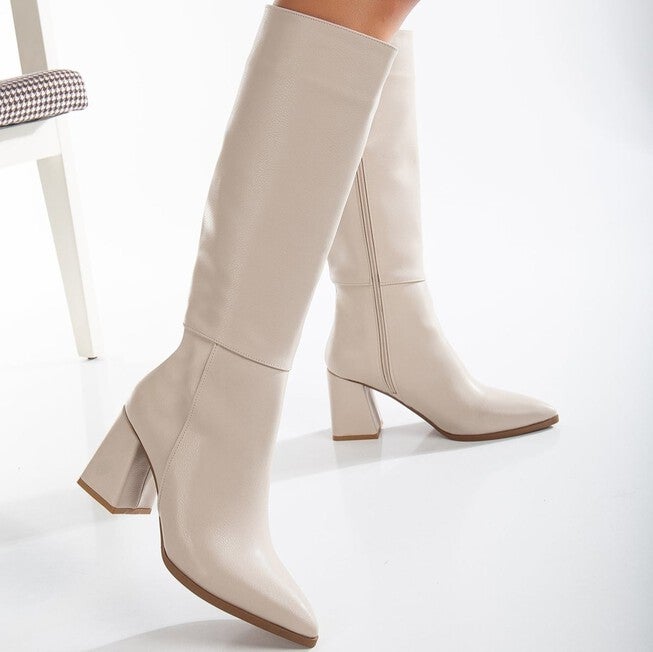 VALERIE - BEIGE KNEE HIGH BOOTS, BEIGE / Beige, alternate image number null