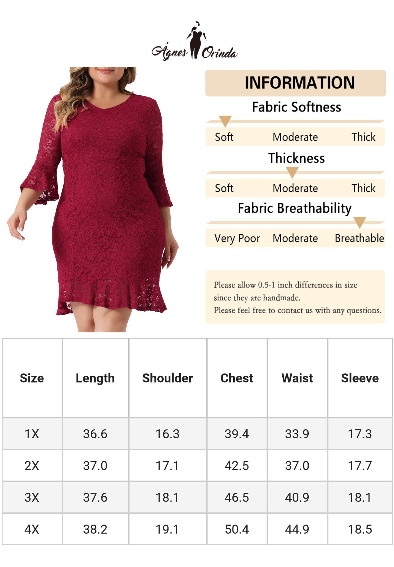 Ruffle Sleeves Cocktail Bodycon Dress, Burgundy / Burgundy, alternate image number 4