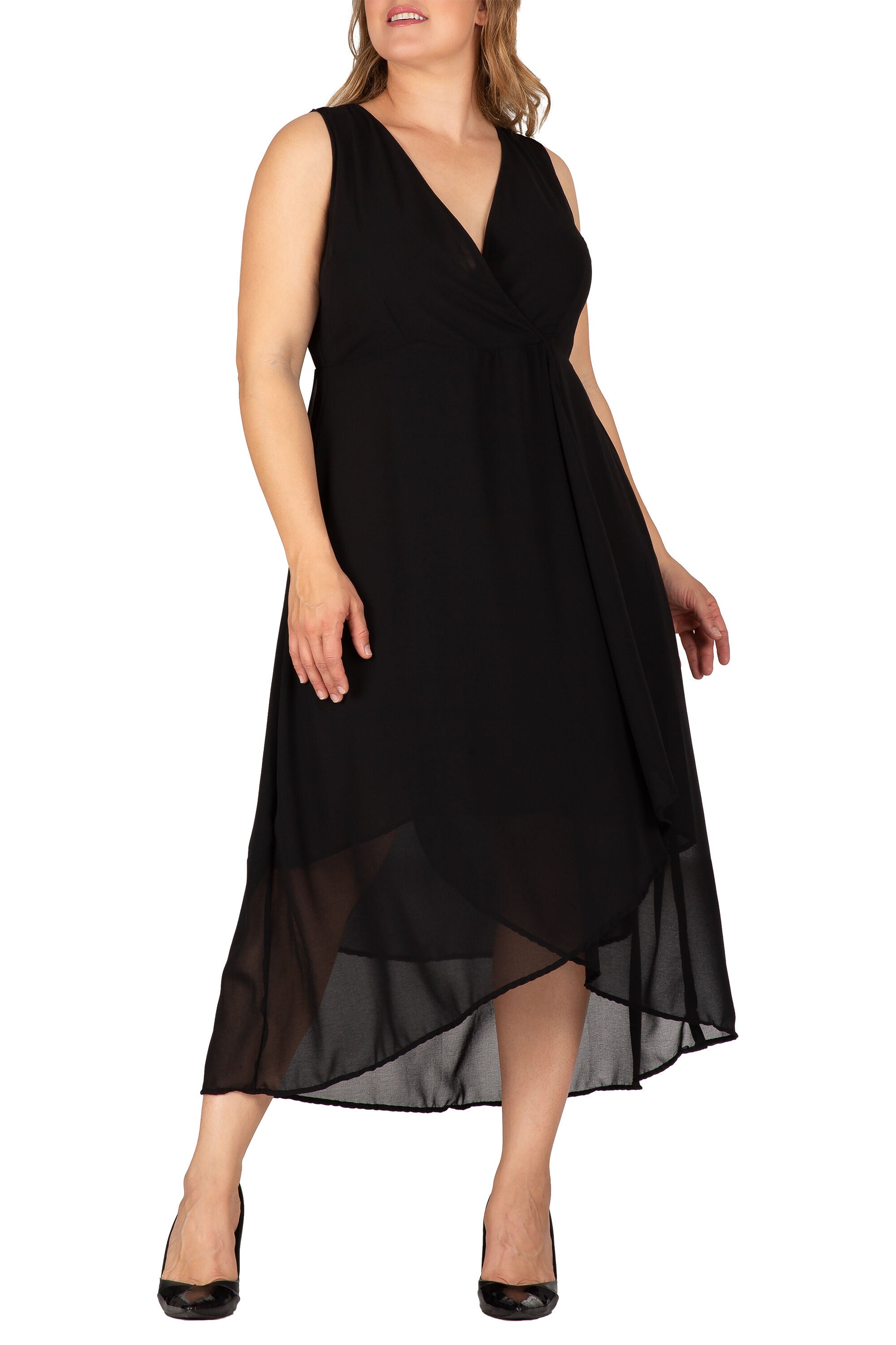 Leia High Low Maxi Dress, Black / Black, hi-res image number 0