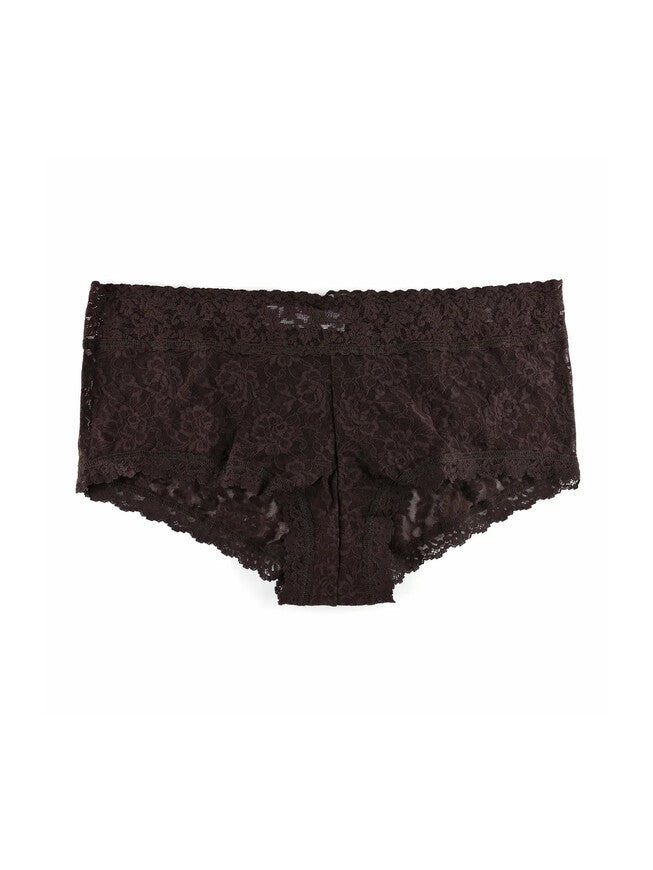 SIGNATURE LACE WIDEBAND BOYSHORT, CHNOCHOCOLAT NOIR / Brown, hi-res image number 0