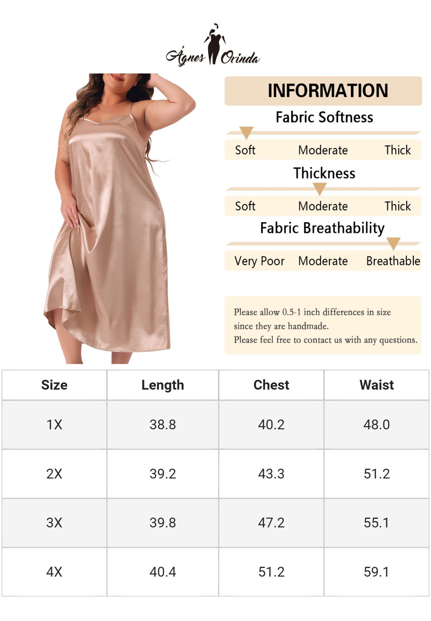 V Neck Satin Pajamas Sleeveless Cami Slip Dress, Champagne / Gold, alternate image number 4