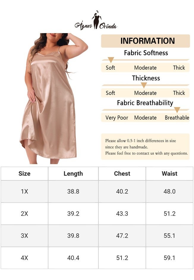 V Neck Satin Pajamas Sleeveless Cami Slip Dress, Champagne / Gold, alternate image number 4