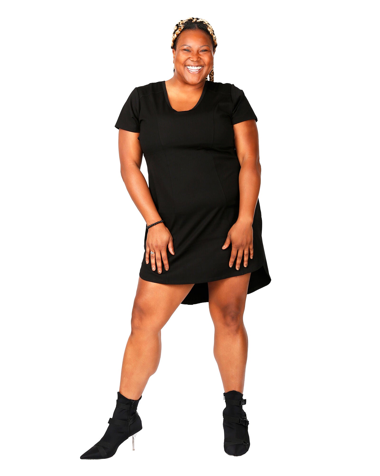 Jo Jo Lace Up Back Dress, BLACK / Black, hi-res image number 0