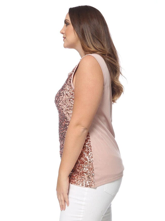 Sleeveless Sequin Tank Top, , alternate image number null