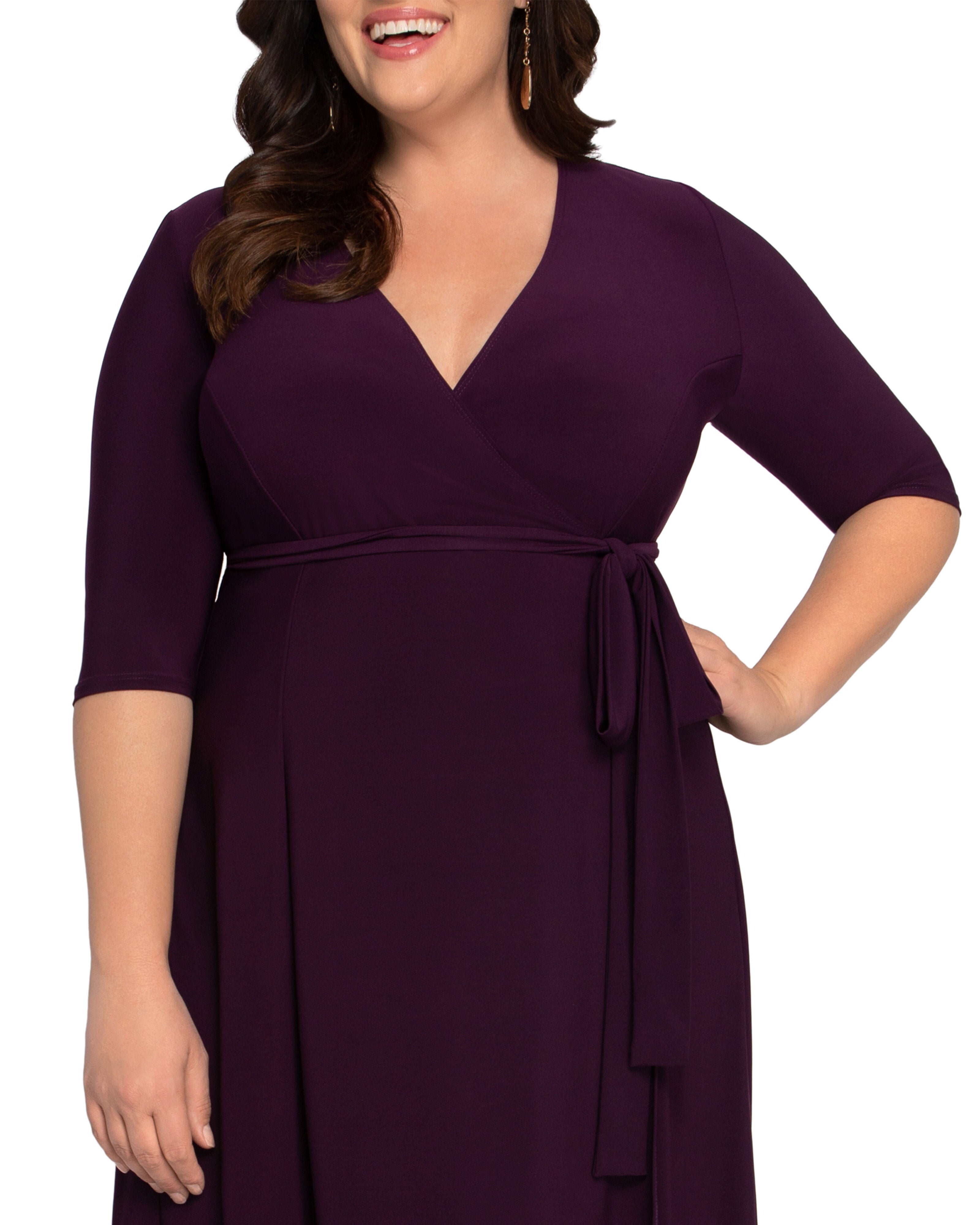Essential Wrap Dress, PLUM PASSION / New Wine, alternate image number 1