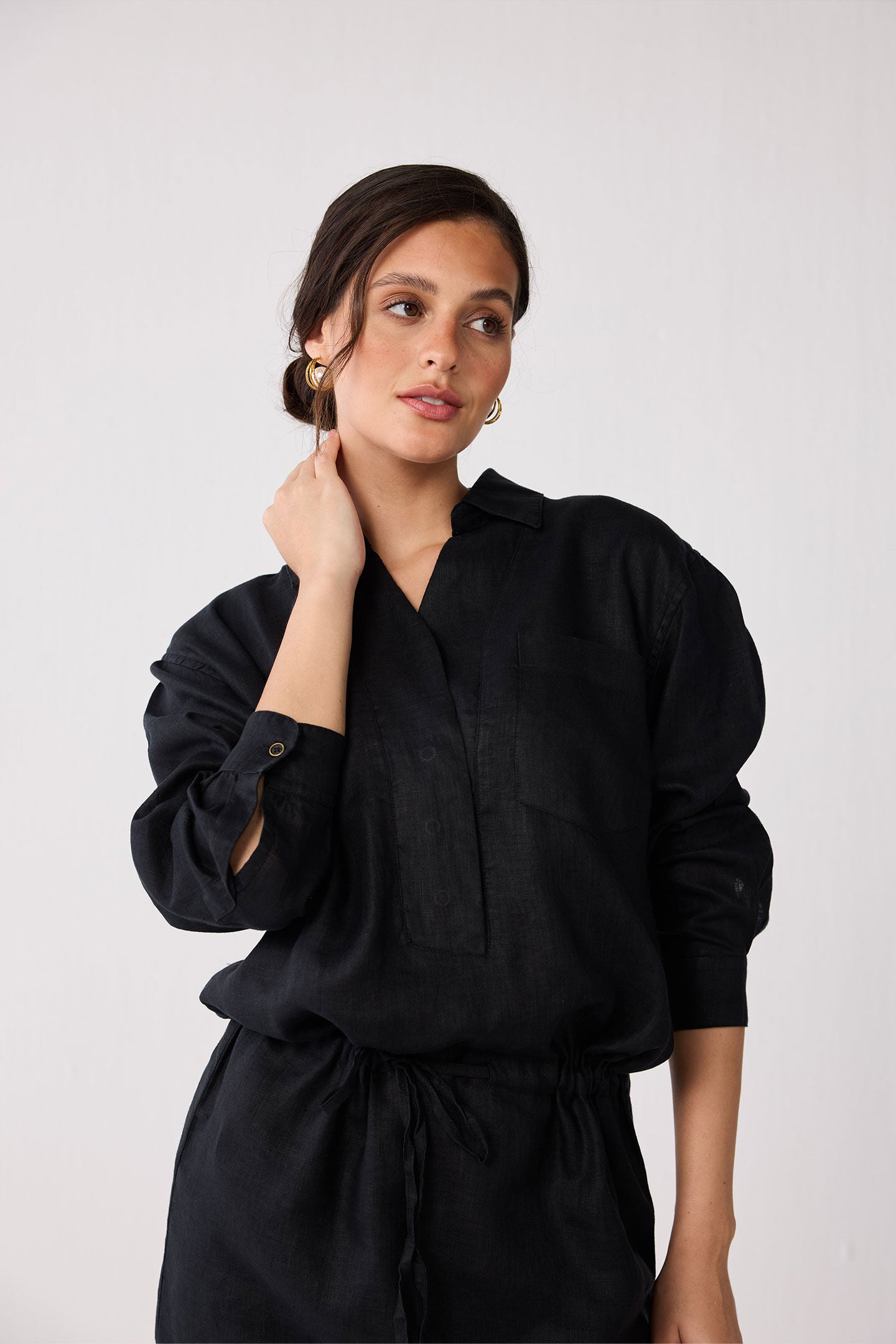 Meet me by the Cliff Dress in Black, Black / Black, alternate image number 4