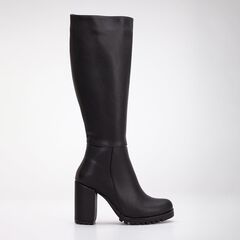 ALIZE - BLACK WIDE CALF PLATFORM BOOTS