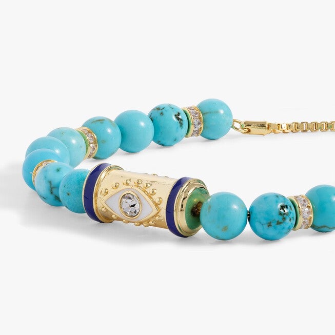 Evil Eye Bolo Bracelet, Turqouise / Turquoise, alternate image number 1