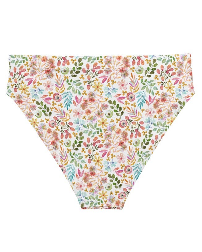 Garden Gala Floral Recycled High-Waisted Bikini Bottom, , alternate image number null