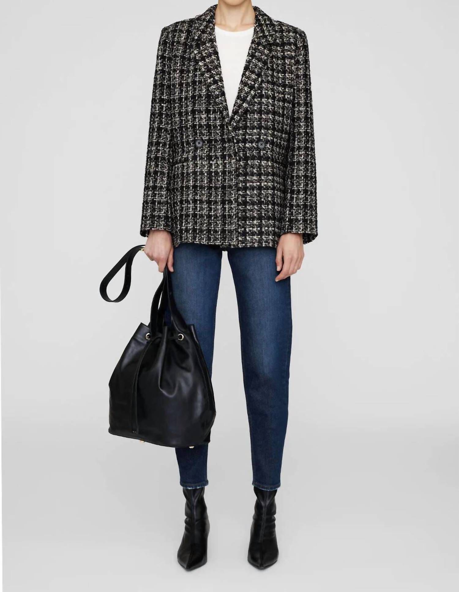 MADELEINE BLAZER IN TAN AND BLACK TWEED, , alternate image number 4