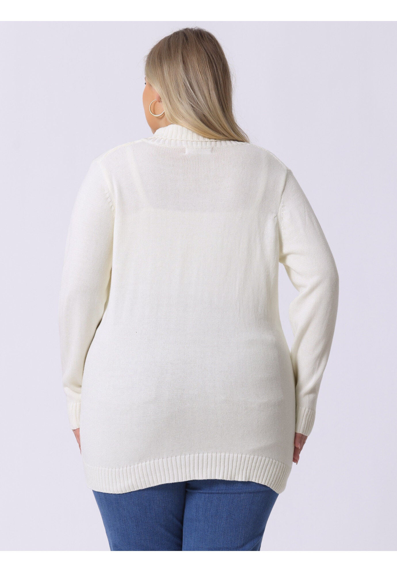 SHAWL COLLAR OPEN FRONT SWEATER CARDIGAN, White / White, alternate image number 2