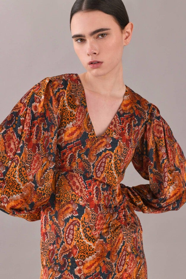 LUCAS MAXI DRESS IN ANDINO BROWN, Andino Brown / Brown, alternate image number null