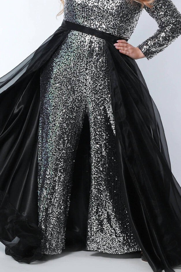 ORGANZA/SATIN OVERSKIRT IN BLACK, Black / Black, alternate image number null
